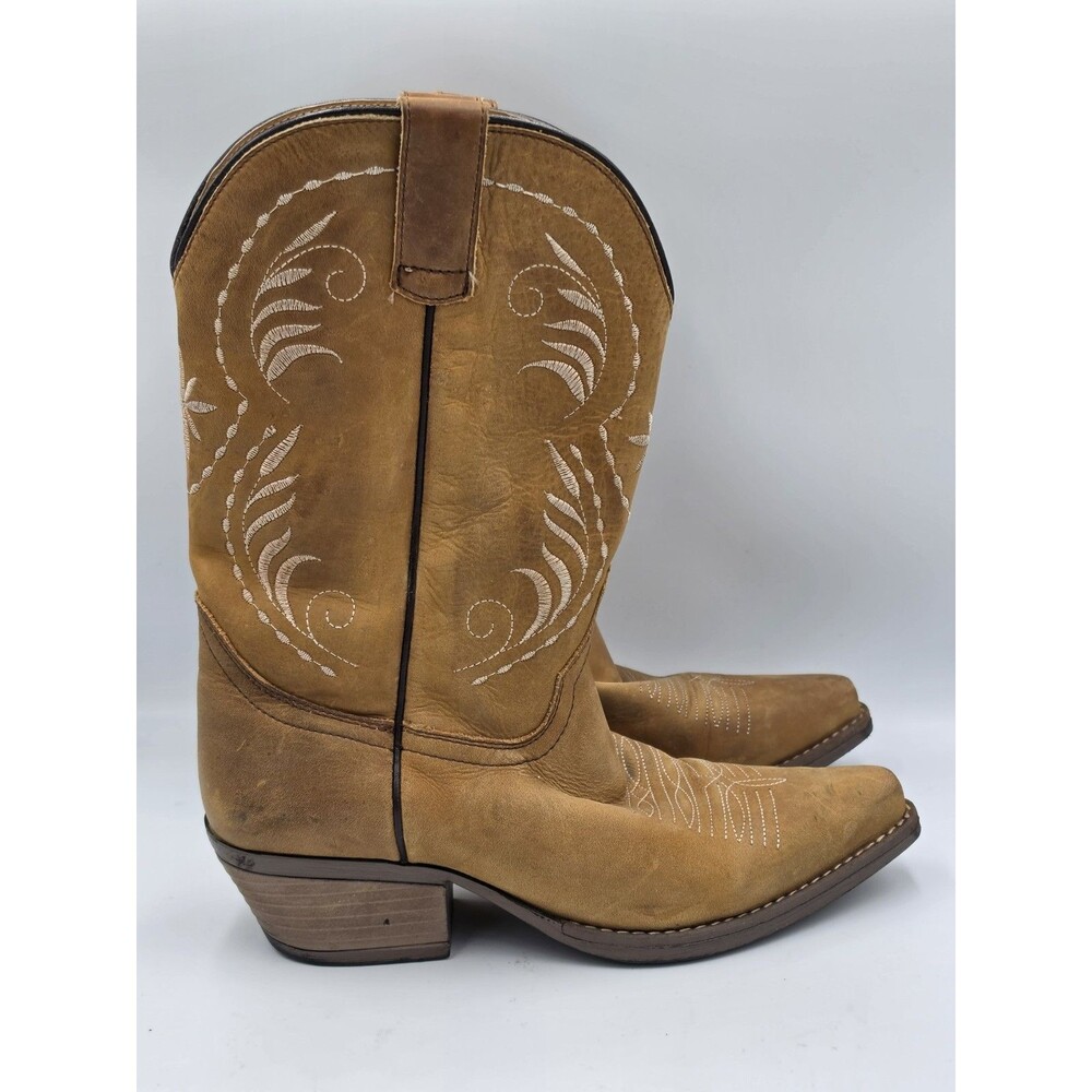Sterling River Women’s Brown Distressed Western Cowgirl Boots Size US 8